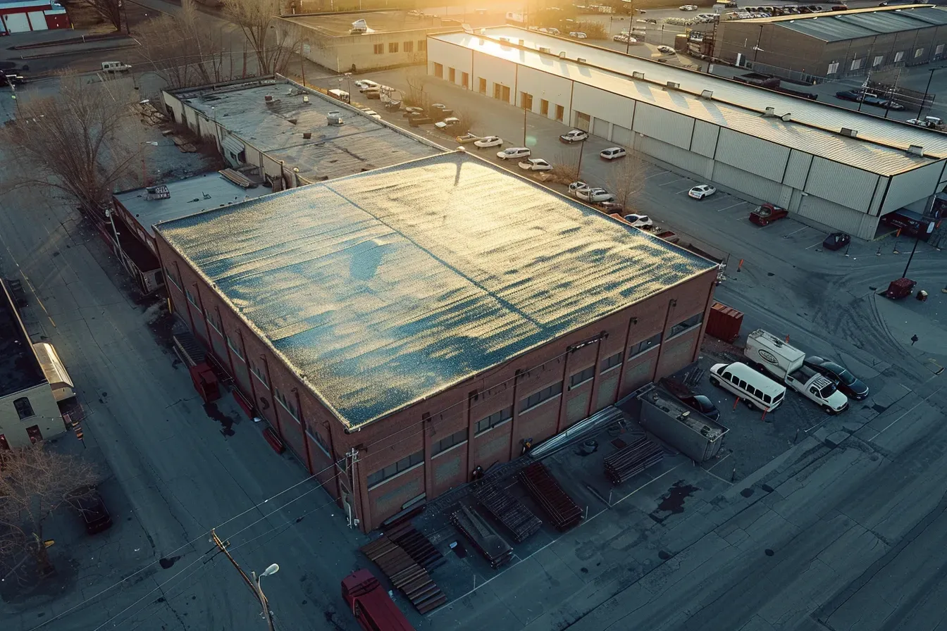 Flat roof installation Elgin IL for multi-unit commercial buildings with fire-rated and cool-roof membranes.