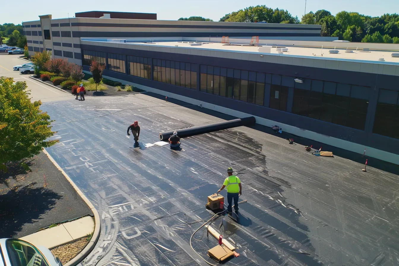 Reinforced membrane flat roof installs in Elgin IL for foot traffic, rooftop HVAC, and long-term stability.