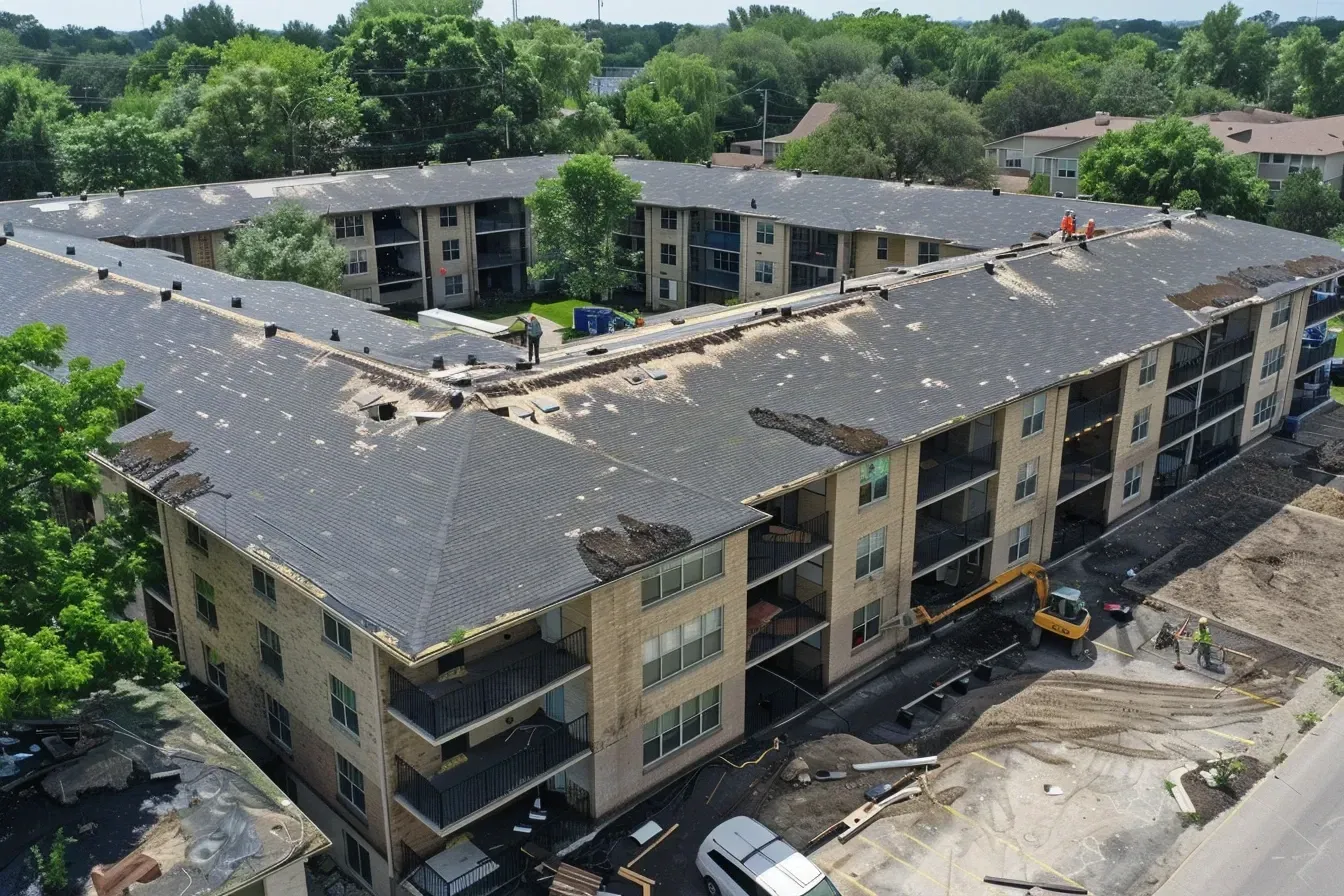 Commercial flat roof patching in Elgin IL with reinforced fabric, silicone, acrylic, and polyurethane coatings.