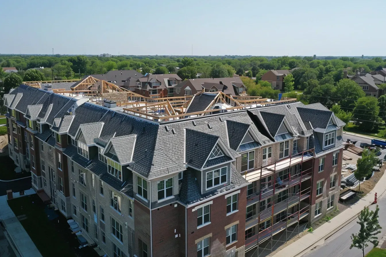 Thermal inspection and infrared scan maintenance services for Elgin IL flat commercial roofs.