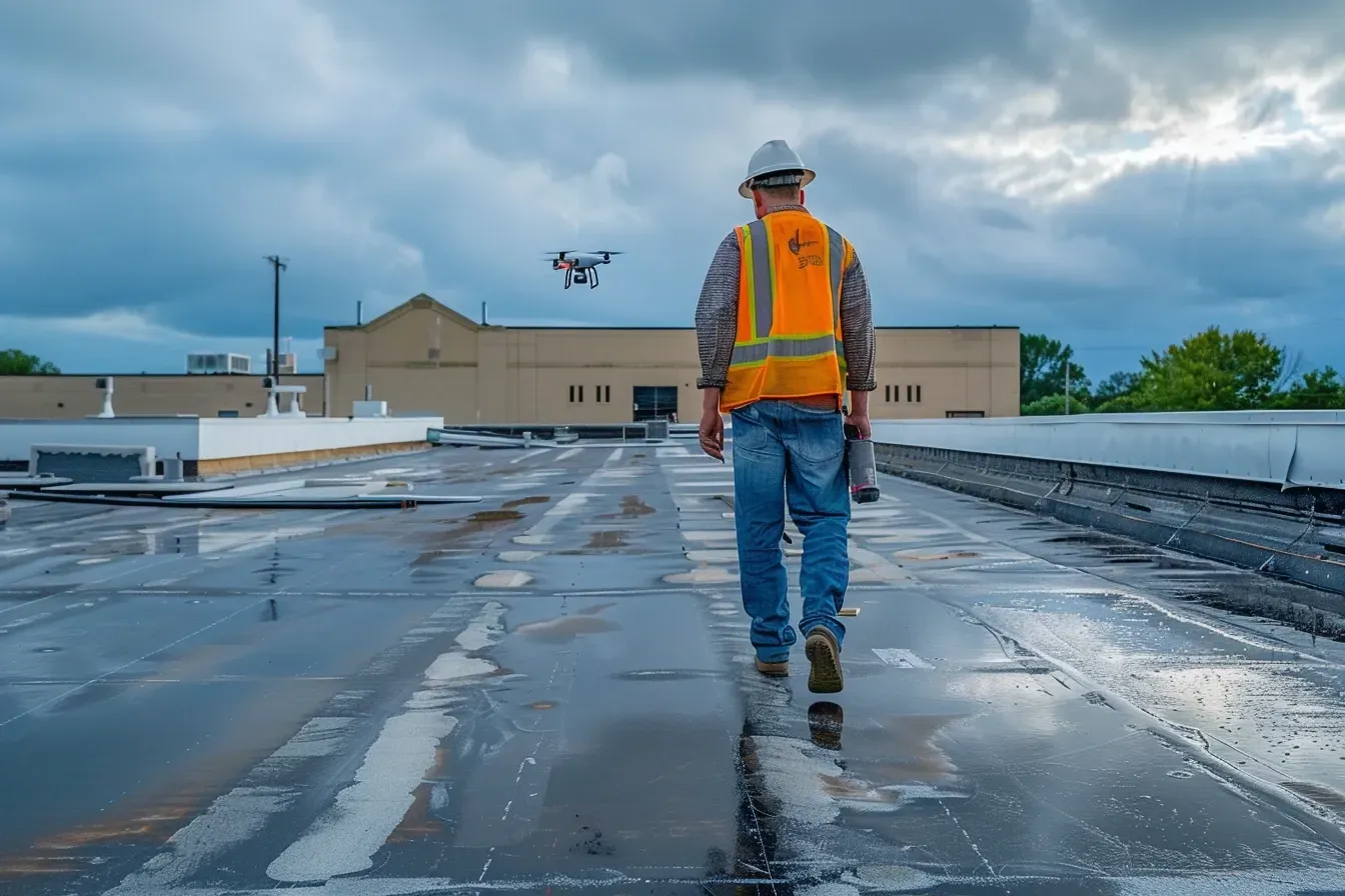 Commercial flat roof repair company in Elgin IL specializing in code-compliant, OSHA-safe repairs.