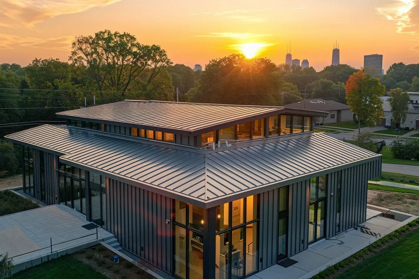 Durable metal roofing in Elgin IL includes reflective paint finishes, waterproof underlayment, and concealed fasteners to ensure long-term protection.