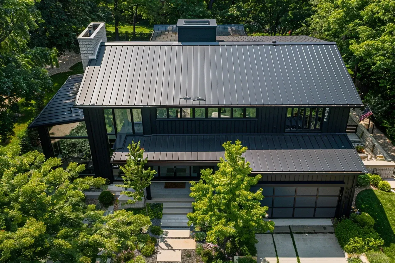 Metal roofing systems in Elgin IL are ideal for gable, hip, and low-slope roofs requiring minimal maintenance and long-lasting performance.