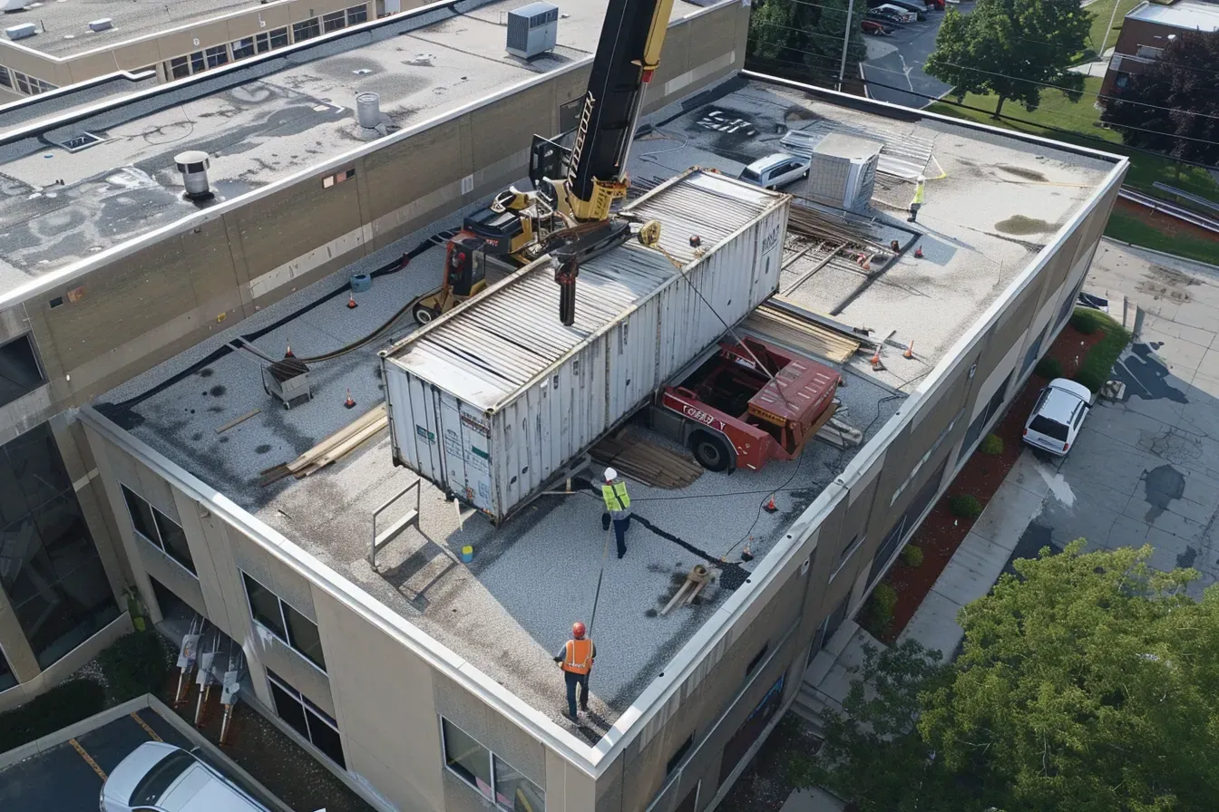 Expert commercial flat roof installation Elgin IL with precision membrane application for office buildings and industrial facilities.