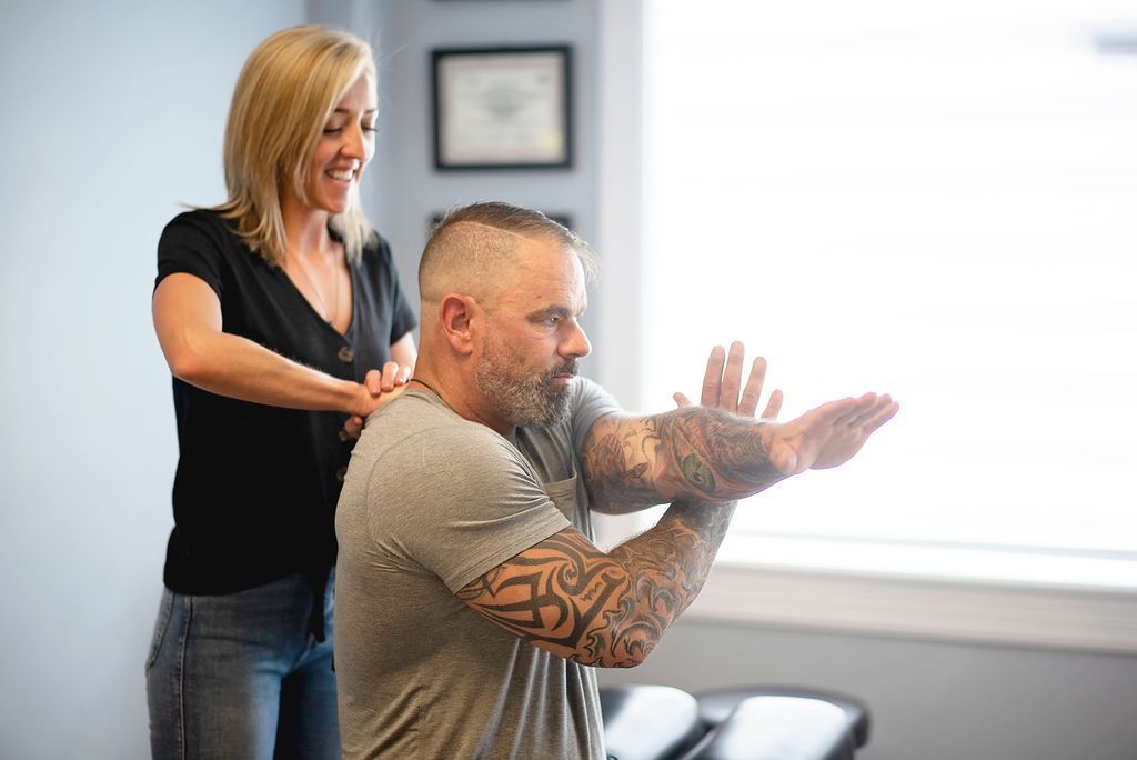 a man getting chiropractic care