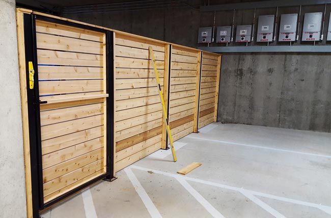 Fence — Wooden Fence with Black Framed Gate in Poulsbo, WA