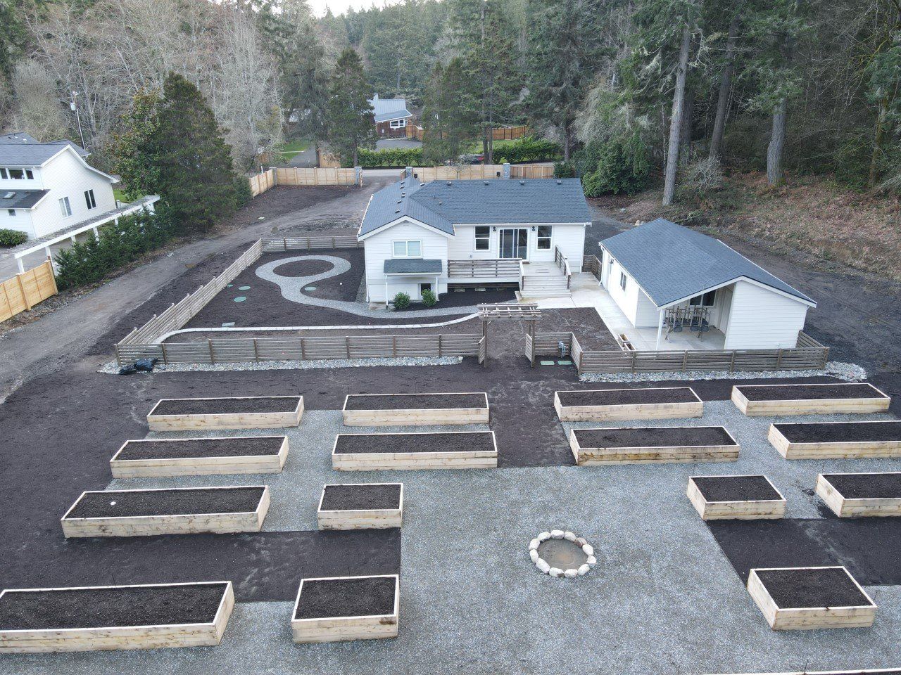 Landscaping Service — Large Lawn with Elevation in Poulsbo, WA
