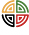 Un círculo con cuatro triángulos de diferentes colores en su interior.