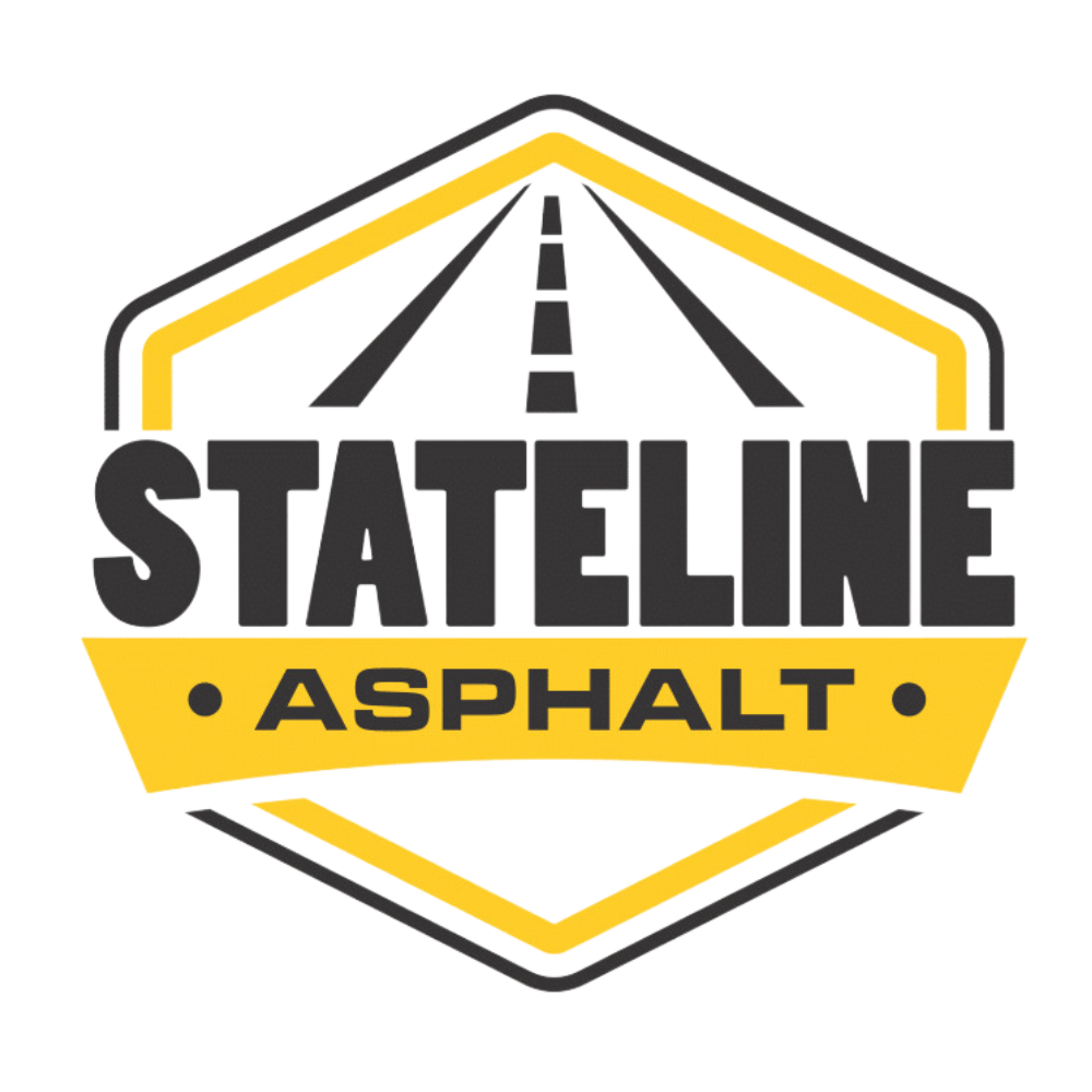 A black and yellow logo for stateline asphalt