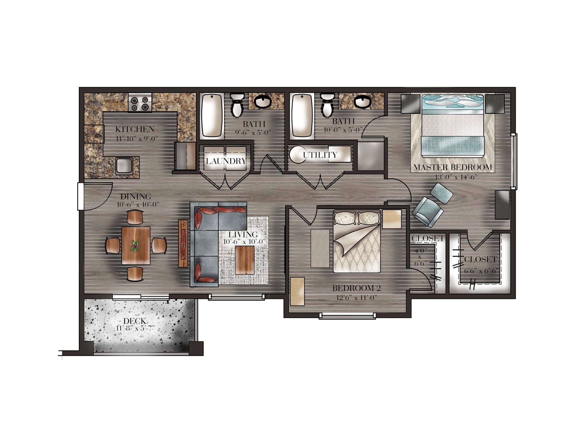 An aerial view of a floor plan of a house.
