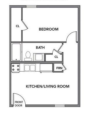 Floor Plan - Gold Flats 2 beds 1 bath