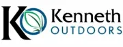 The kenneth outdoors logo is a black and blue logo with a green leaf in the middle.