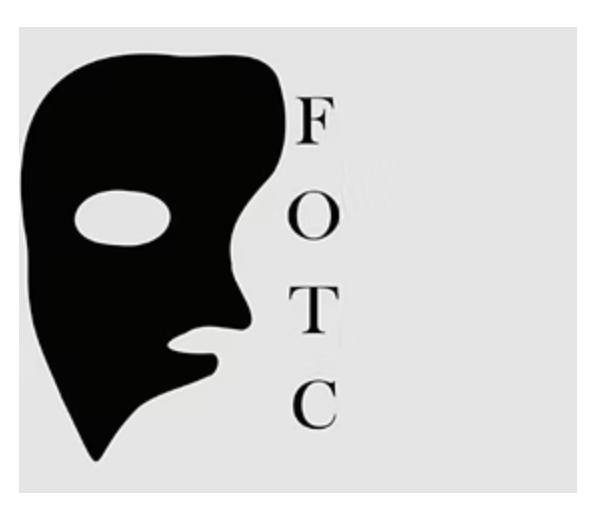 A silhouette of a mask with the letter f on it