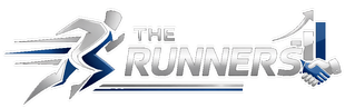 A silver and blue logo of a person running toward a handshake, with the text "THE RUNNERS" underneath.