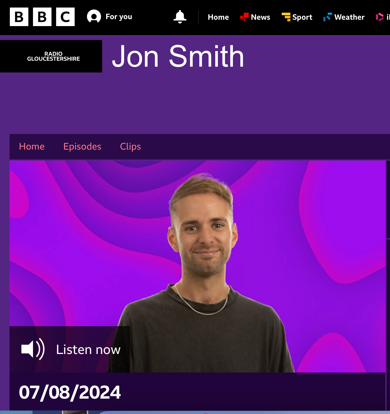 Jon smith is featured on the bbc website
