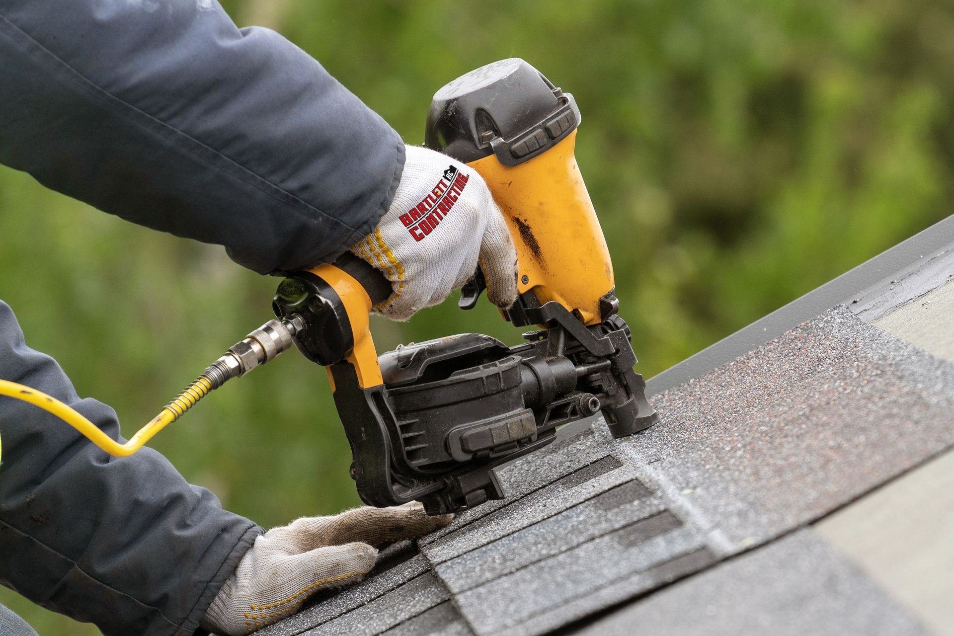 Bartlett stapling roof shingle