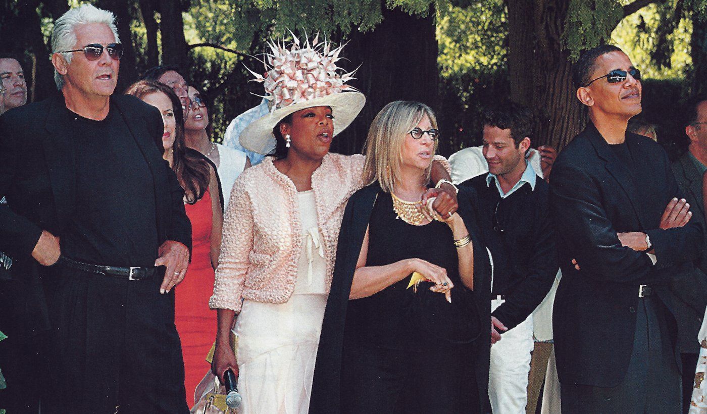 James Brolin, Oprah Winfrey, Streisand, and Barack Obama, 2005.