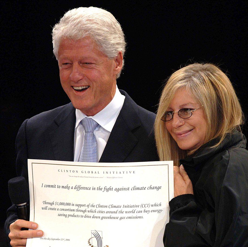Bill Clinton and Barbra Streisand pose together at the 2006 Clinton Global Initiative.