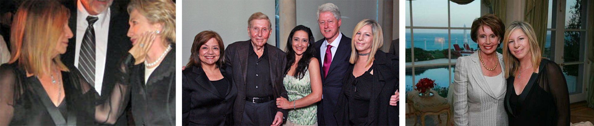 2007 fundraisers: With Hillary Clinton, Sumner Redstone and Bill Clinton, Nancy Pelosi.