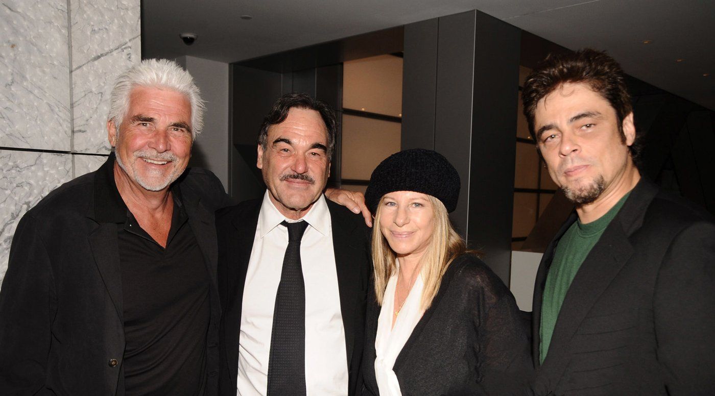 James Brolin, Oliver Stone, Barbra Streisand and Benicio Del Toro attend the Los Angeles private screening of 