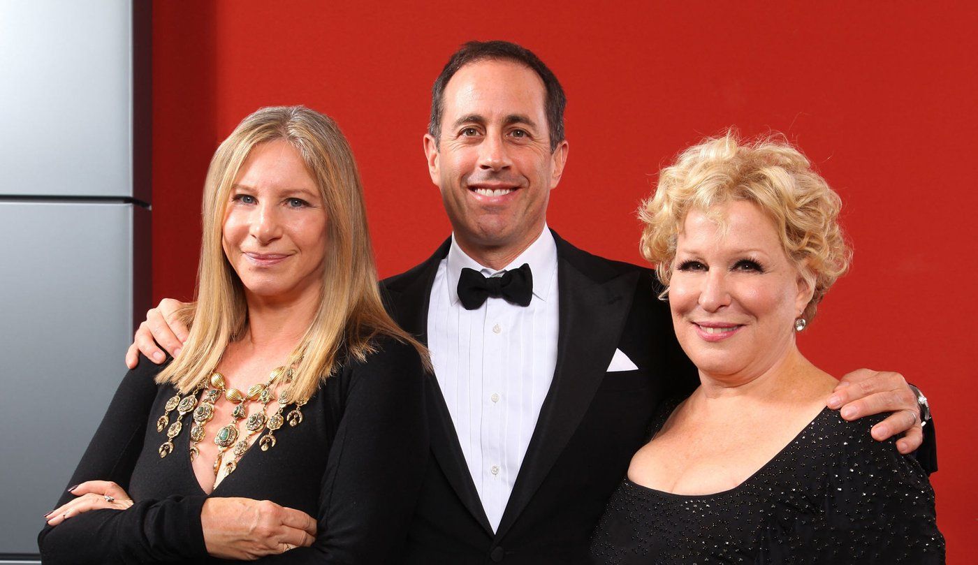 Barbra Streisand, comedian Jerry Seinfeld and Bette Midler celebrate the National Museum of American Jewish History opening gala hosted by Seinfeld at the National Museum of American Jewish History on November 13, 2010 in Philadelphia, Pennsylvania. Photo by Mike Coppola.