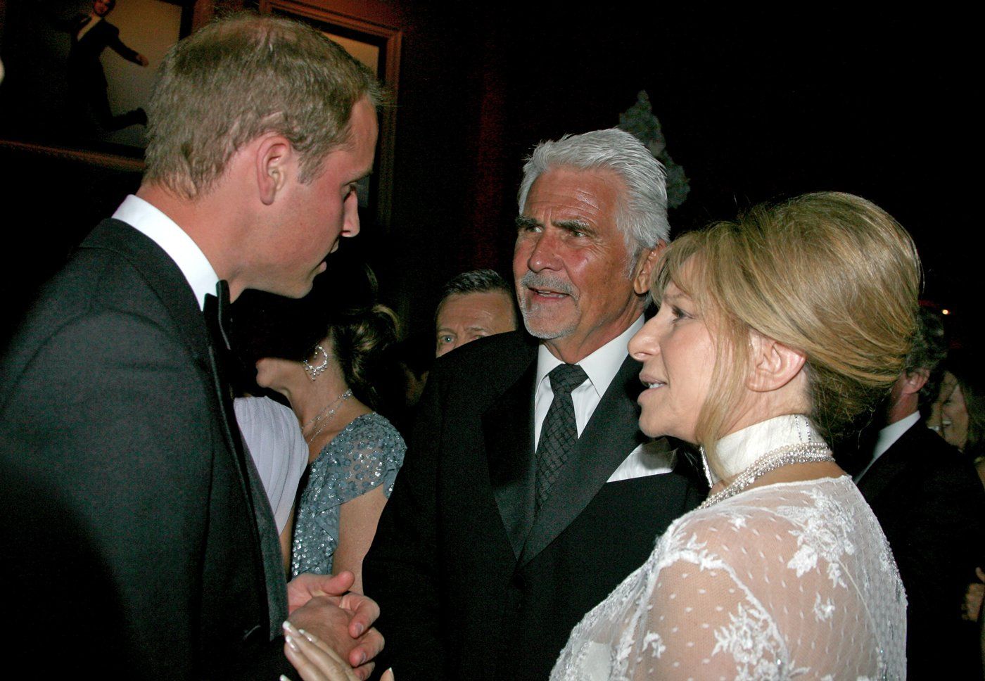 Prince William, Duke of Cambridge, James Brolin and Barbra Streisand attend the BAFTA 