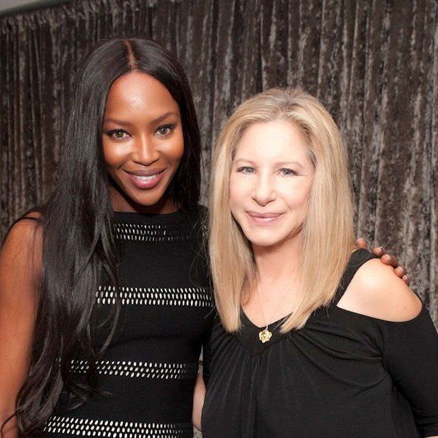 Naomi Campbell and Barbra Streisand backstage at Streisand’s 2013 London concert.
