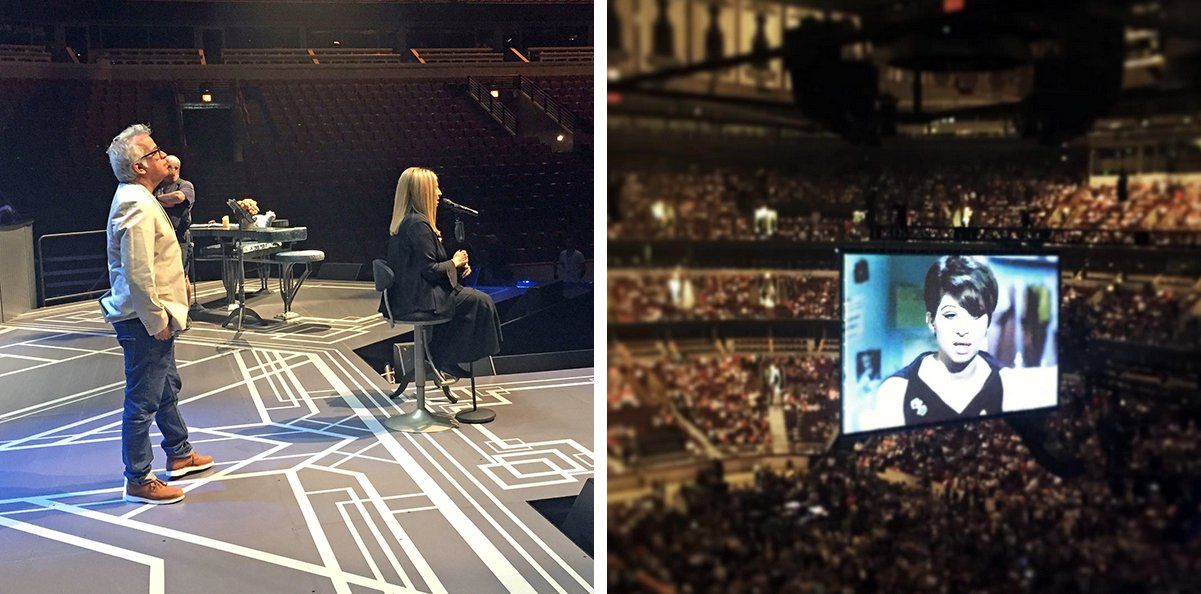 Richard Jay-Alexander and Barbra Streisand rehearse in Chicago.