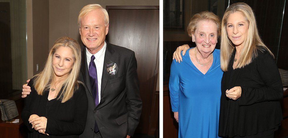 Streisand backstage in D.C. with Chris Matthews and Madeline Albright