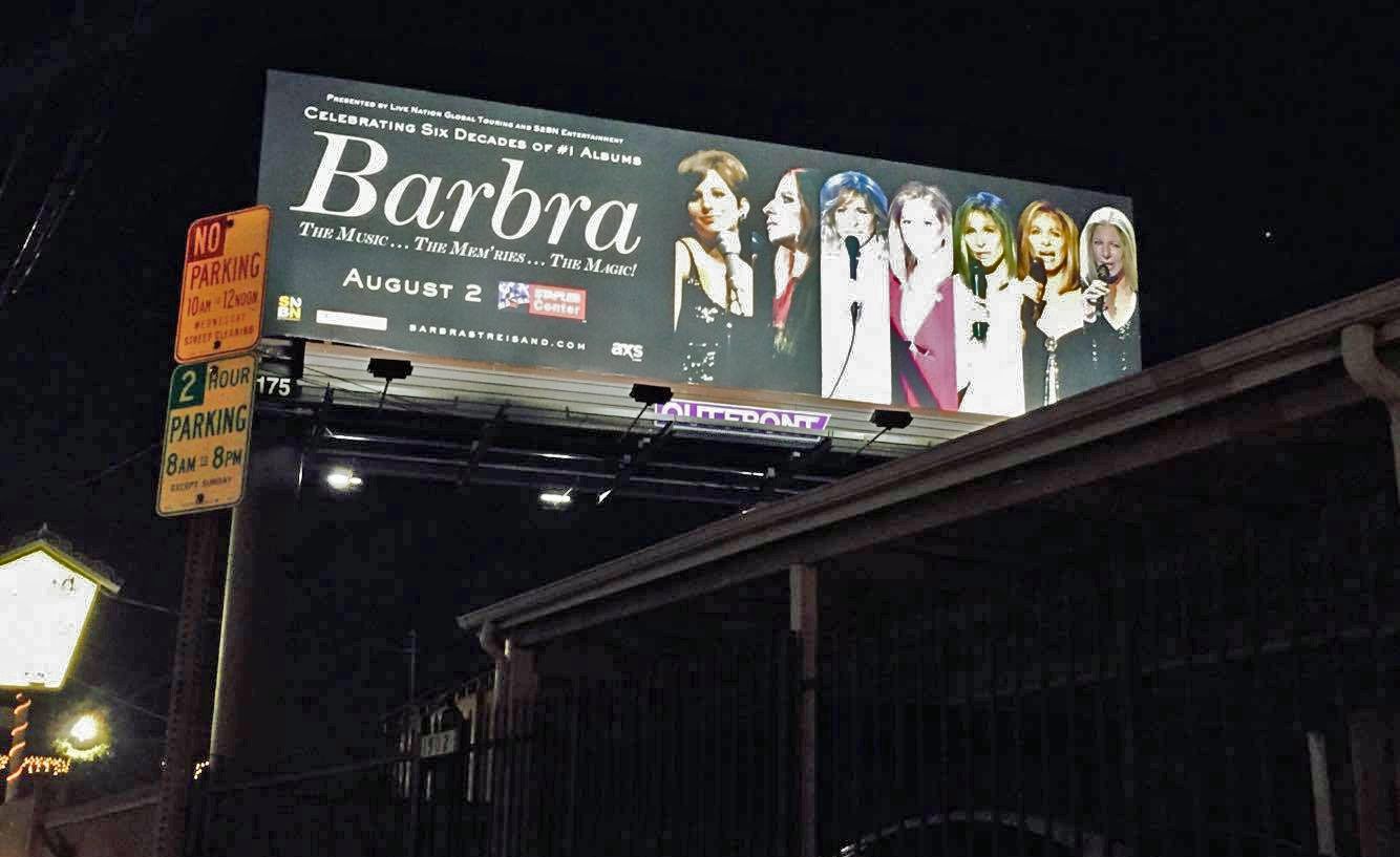 Barbra spotted on a Los Angeles billboard.