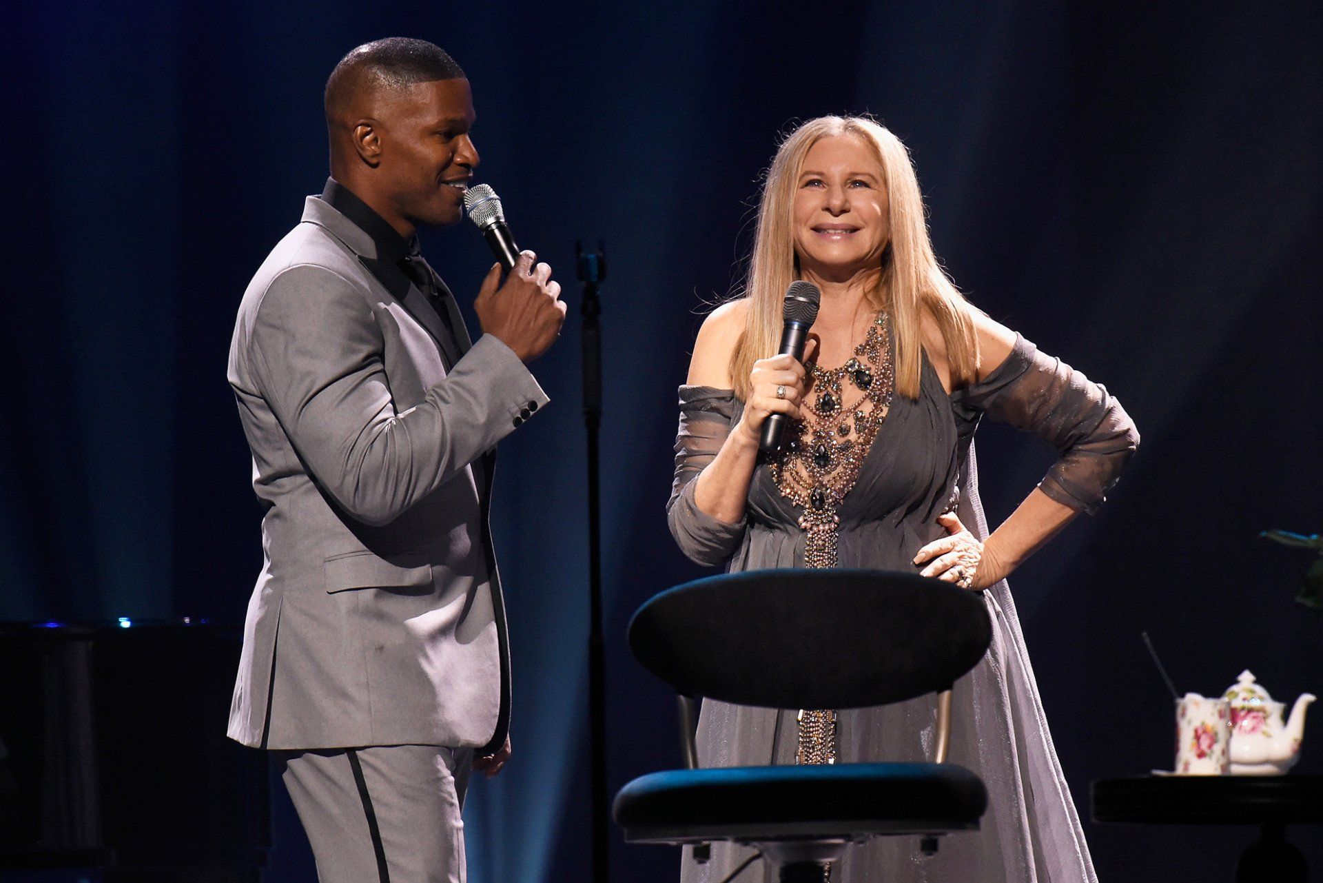 Jamie Foxx and Streisand duet in Miami. The concert was filmed as a Netflix special.