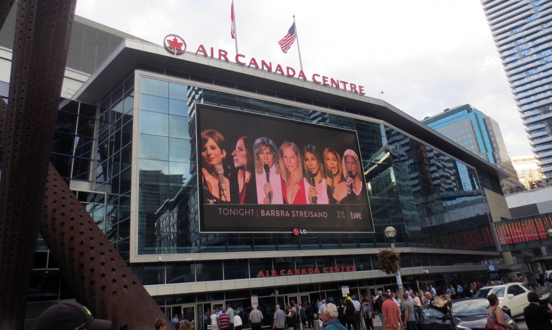 Photo of Streisand on the marquee of the Air Canada Centre. Photo by: John McEachen