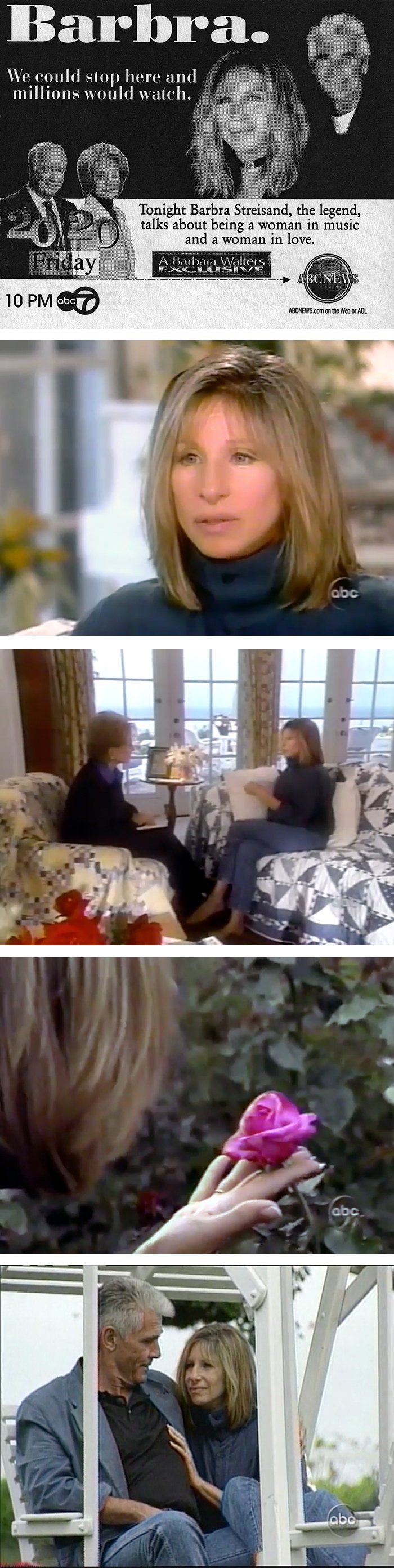 Scenes from Barbara Walters 1997 interview with Barbra Streisand and James Brolin.