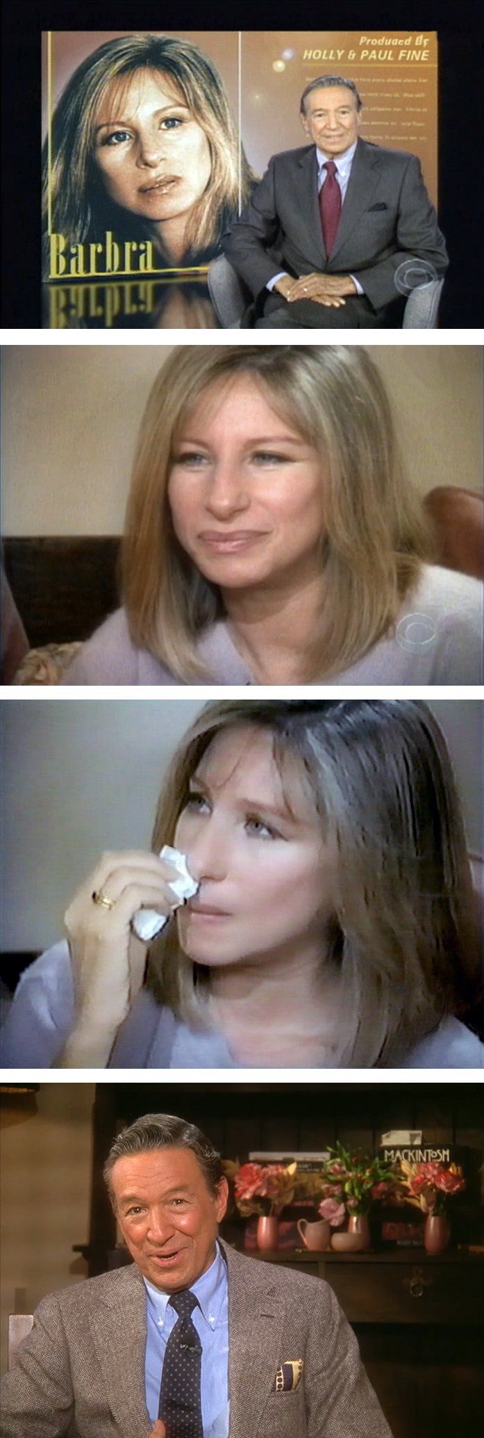 Screen caps of Barbra Streisand's interview on 60 Minutes.
