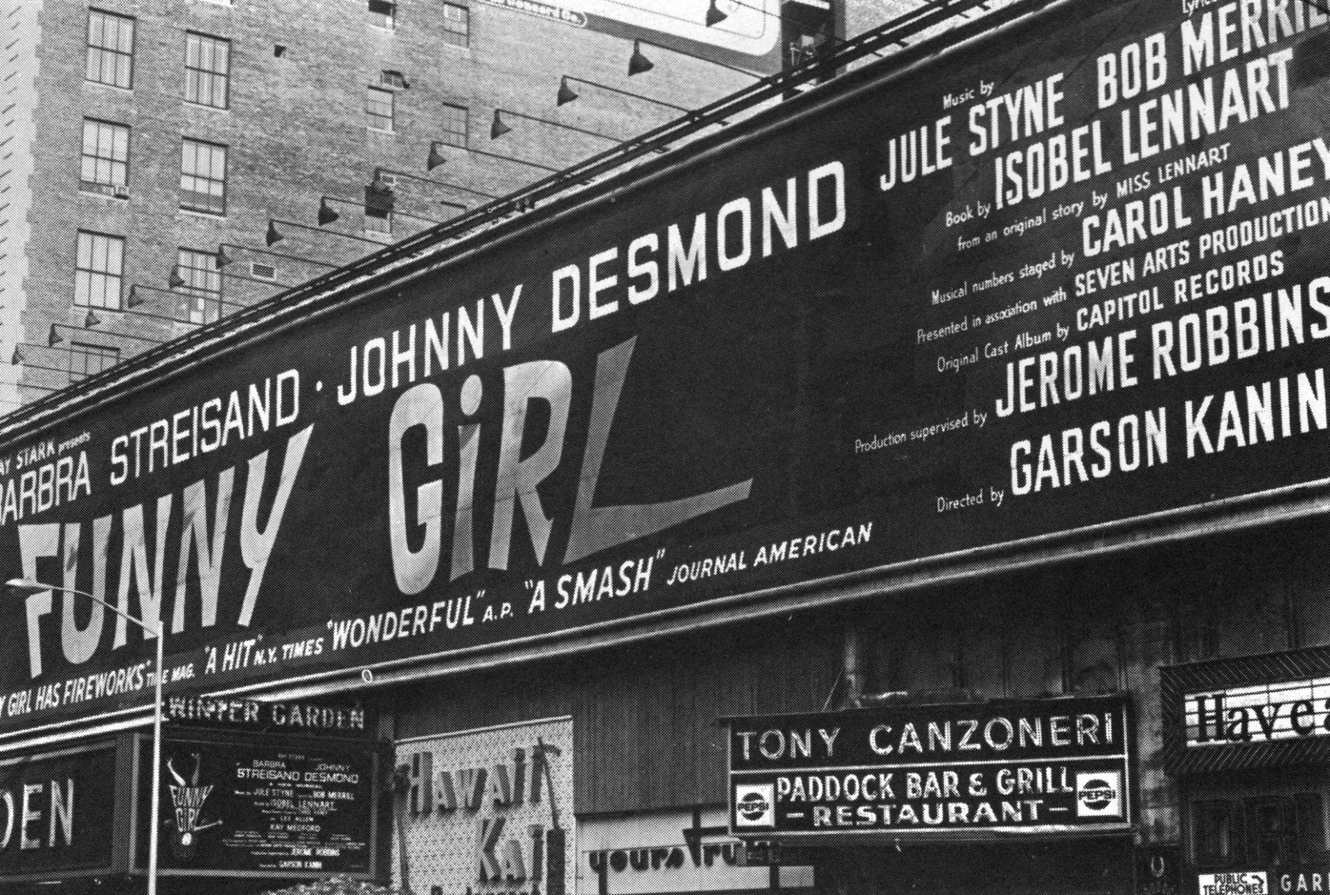 The Winter Garden Theatre marquee with Johnny Desmond on it.