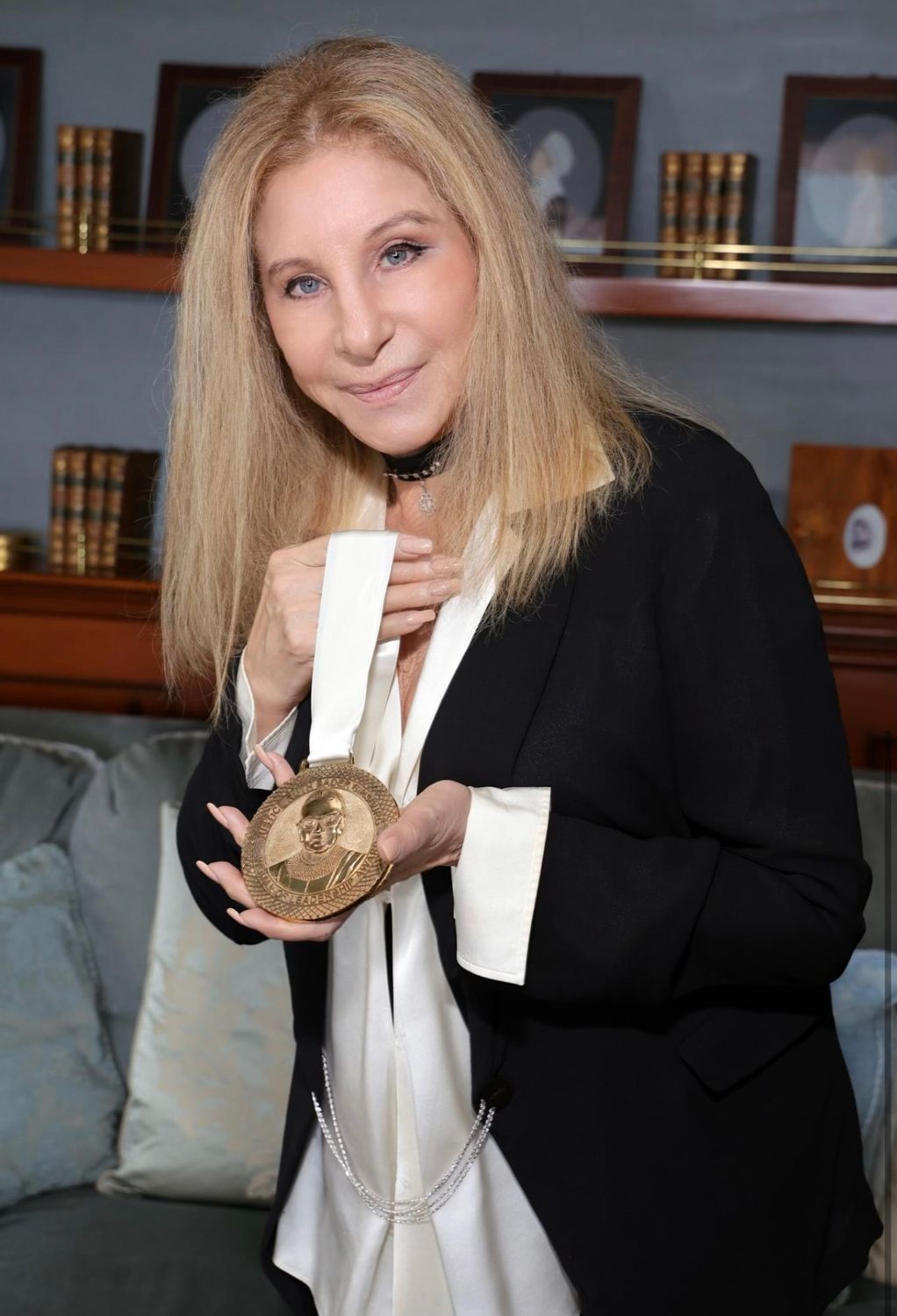 Barbra Streisand received the prestigious Justice Ruth Bader Ginsburg Woman of Leadership award during a private ceremony in Malibu, California on July 1, 2023.