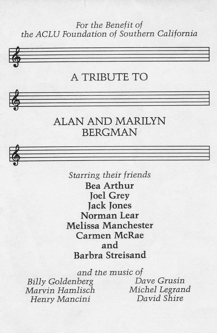 Cover of the program for the Bergman tribute.