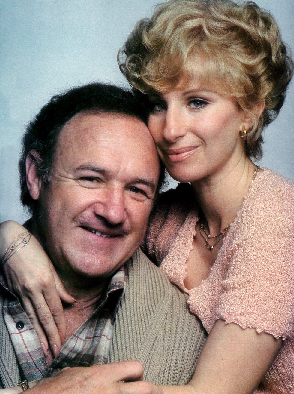 Gene Hackman and Barbra Streisand pose together in costume.