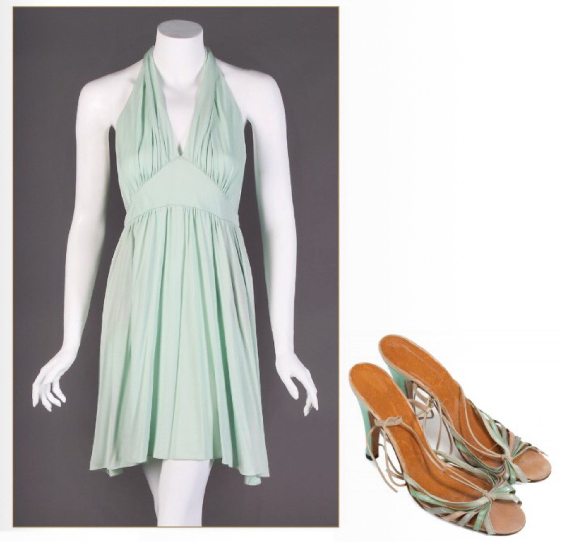 Streisand's halter dress and matching shoes from auction.