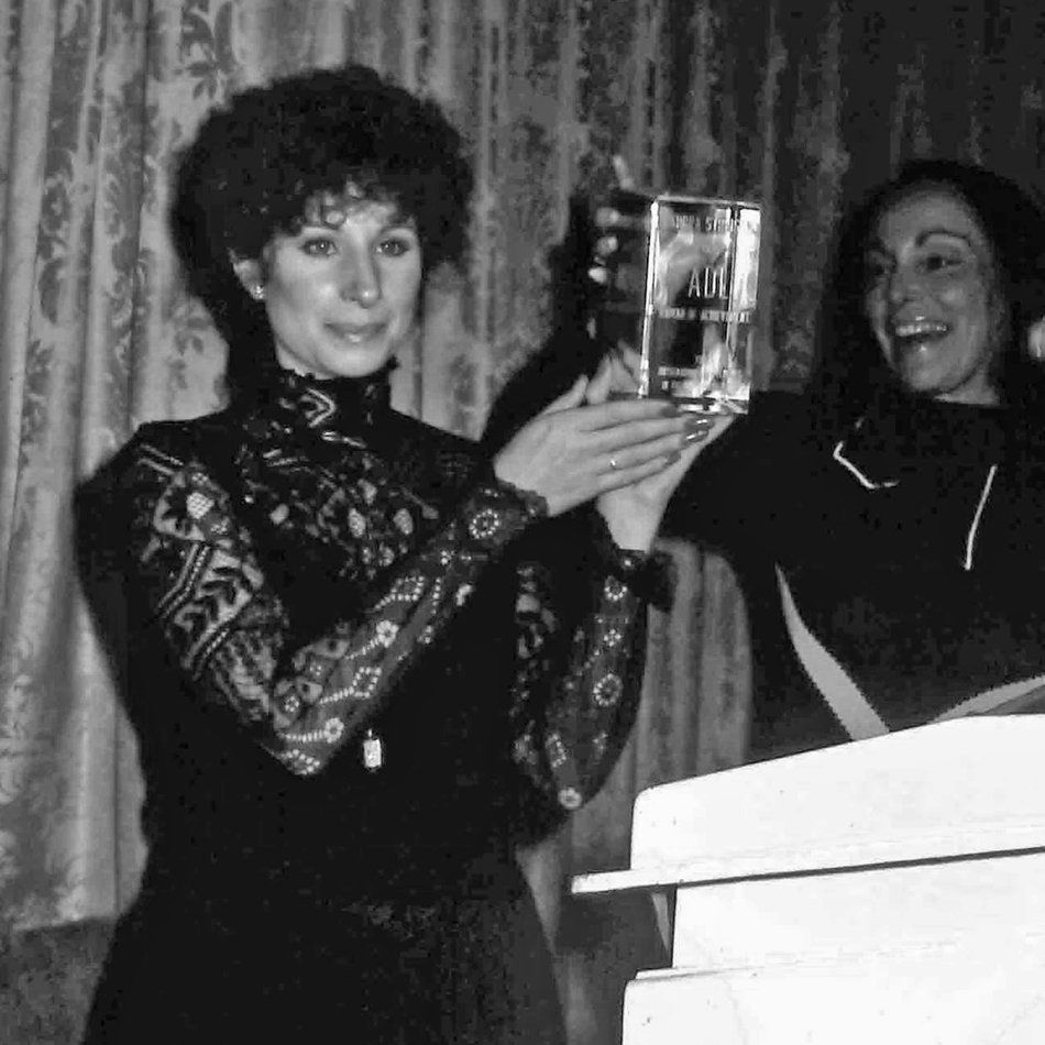 Streisand holds 1978 Anti-Defamation League Award