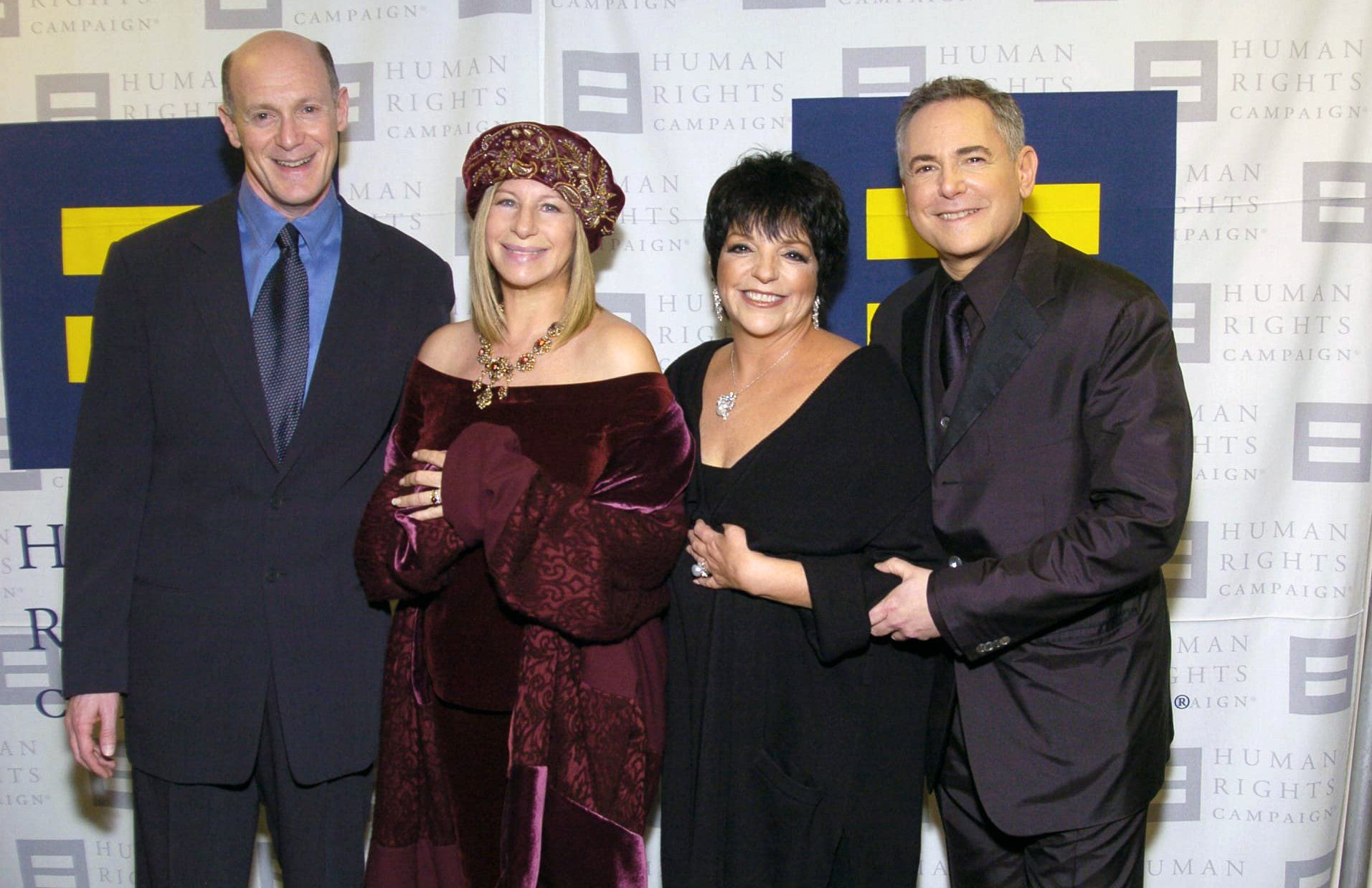 Neil Meron, Streisand, Liza Minnelli, and Crazy Zadan at the 2004 HRC Awards.