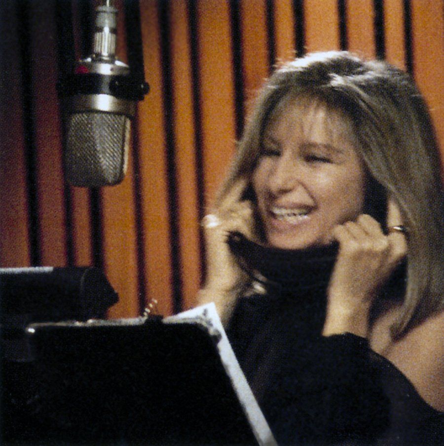 Streisand in the recording studio. Photo by David Zaitz