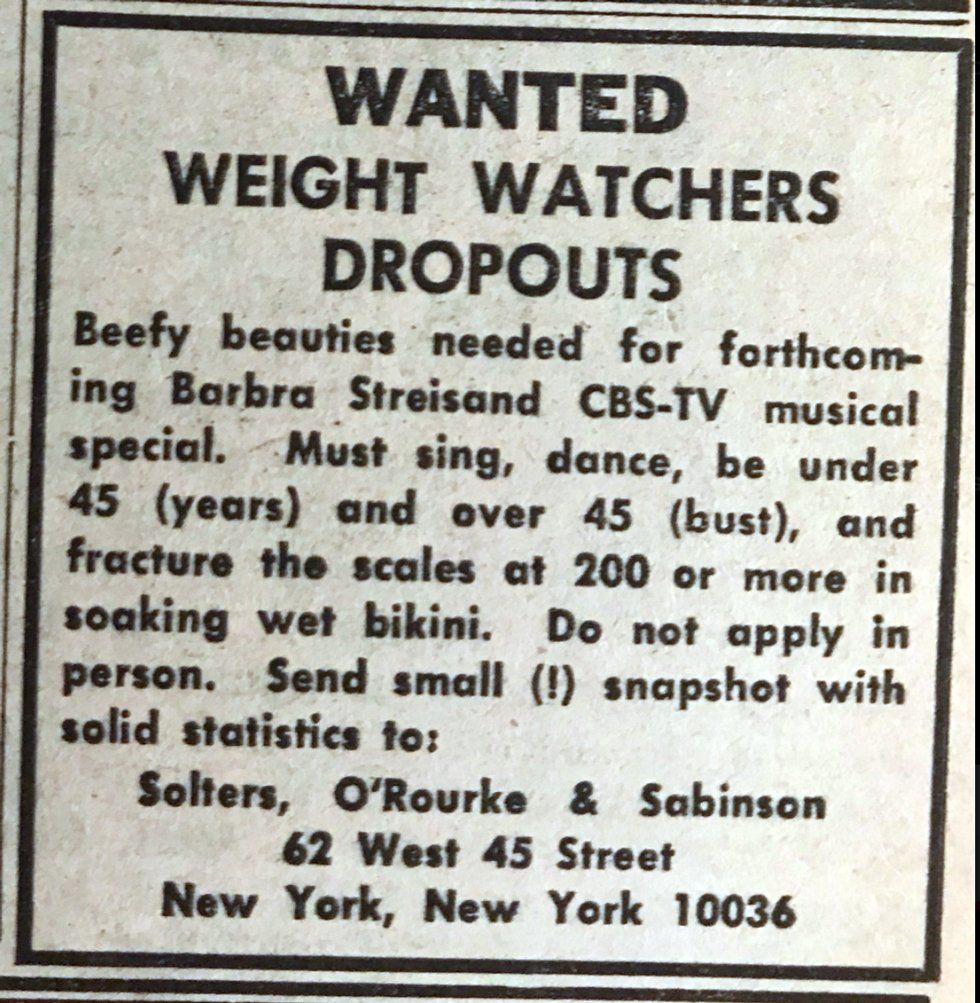 Newspaper ad for