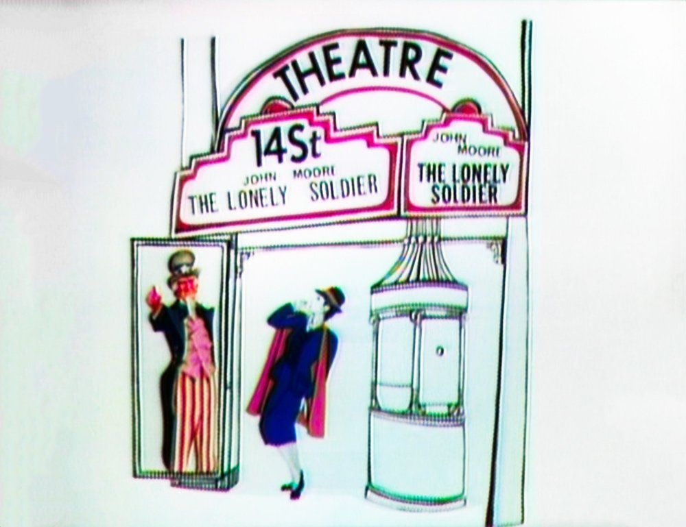 Animated frame from opening titles of 1967 Streisand TV Special The Belle of 14th Street