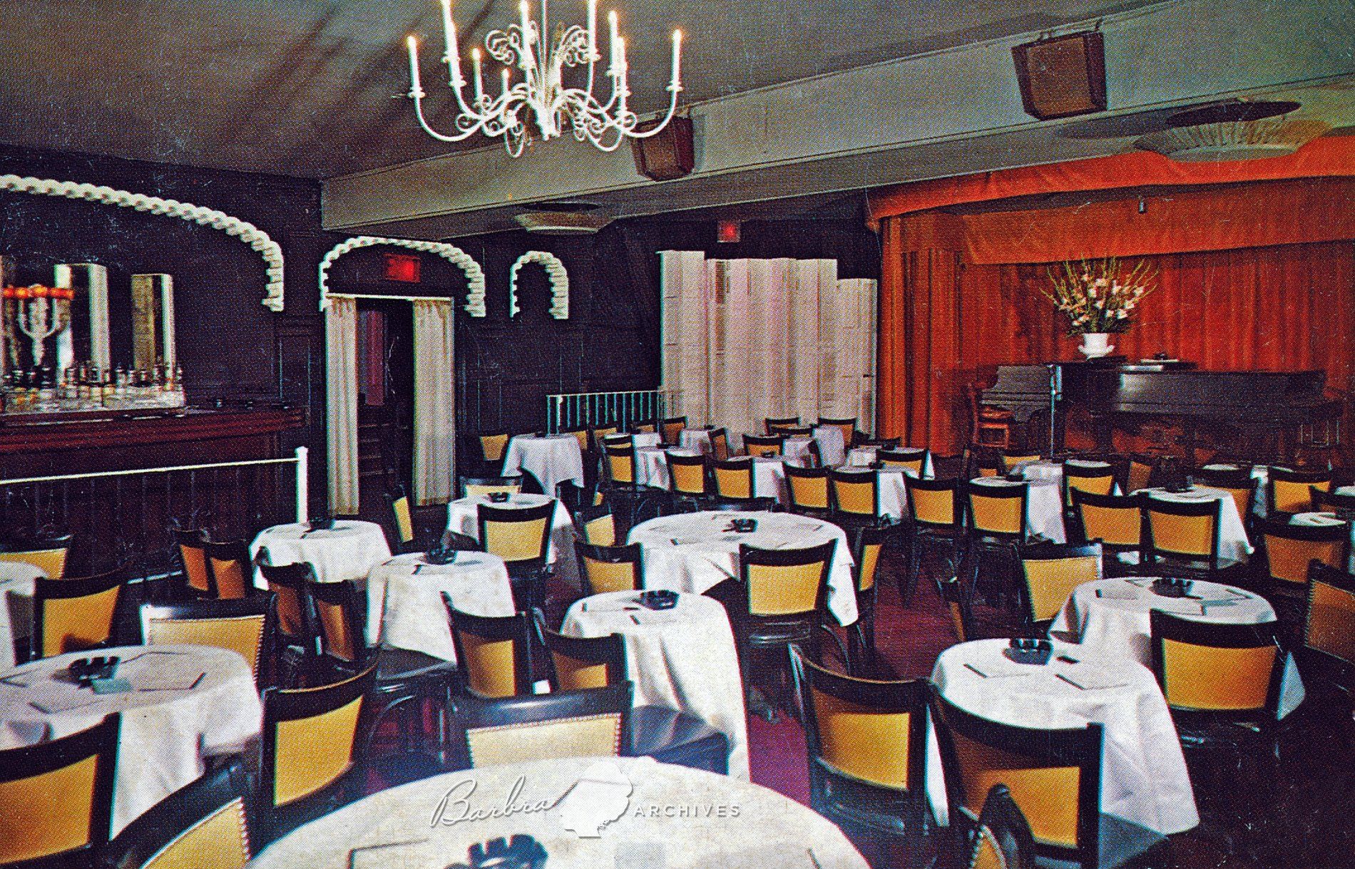 Interior photograph of the Bon Soir nightclub