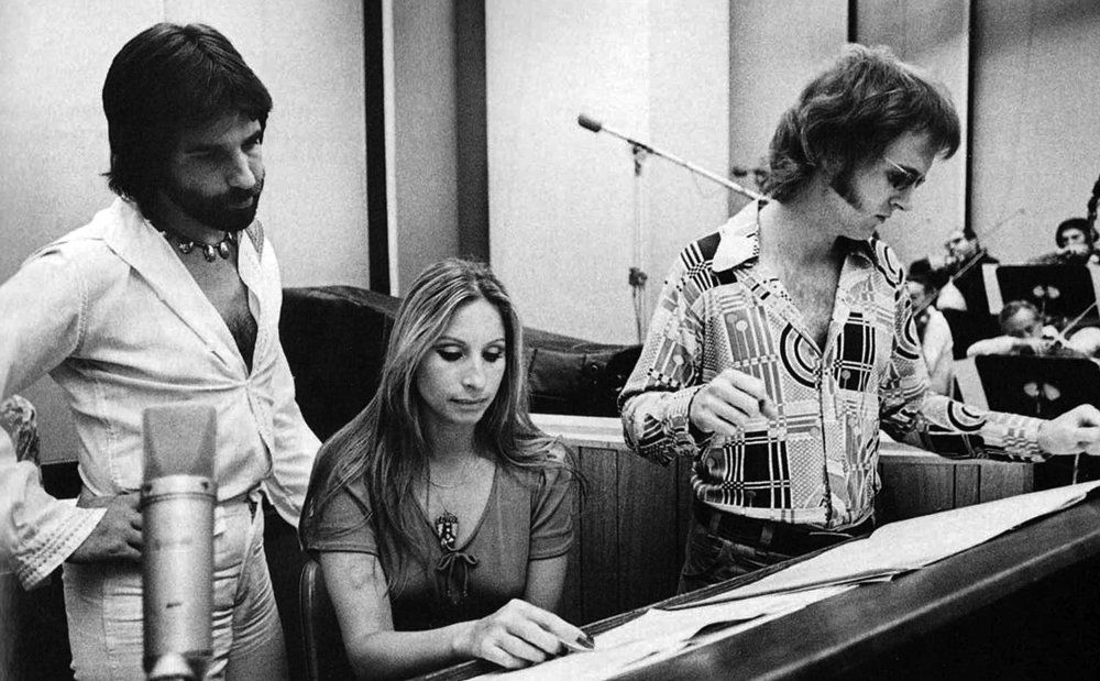 Peters, Streisand and Tom Scott in the studio.