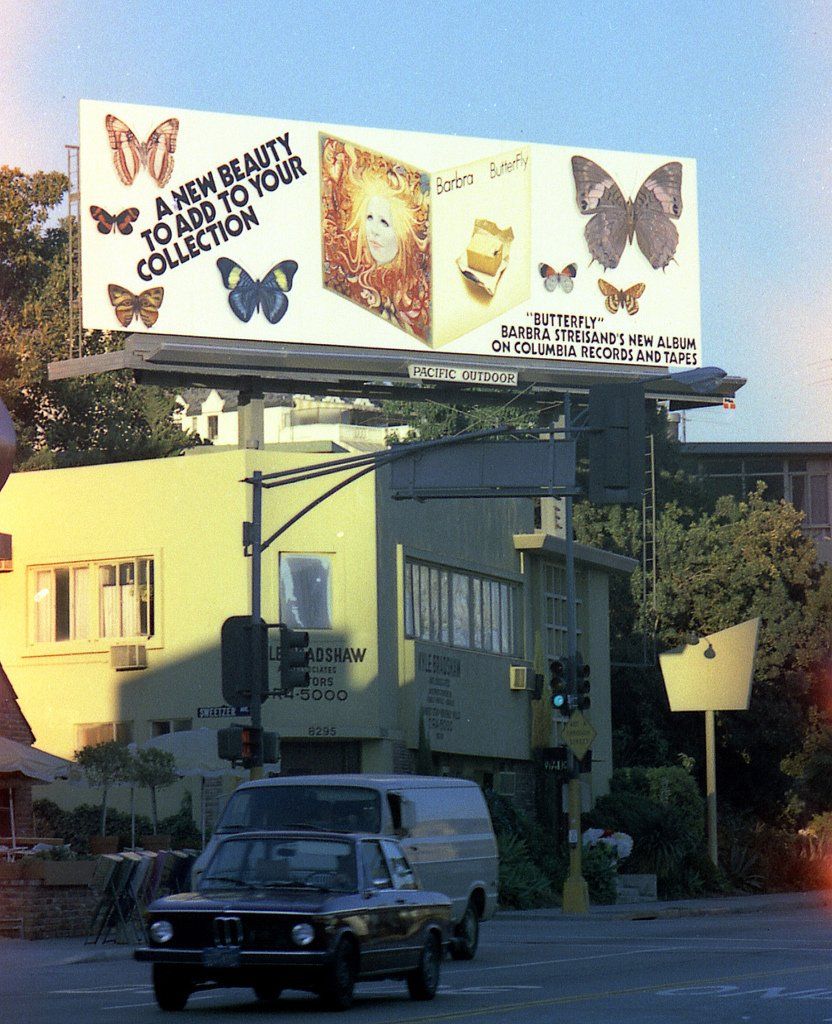 A billboard advertising the Butterfly album on Sunset Boulevard, Los Angeles.