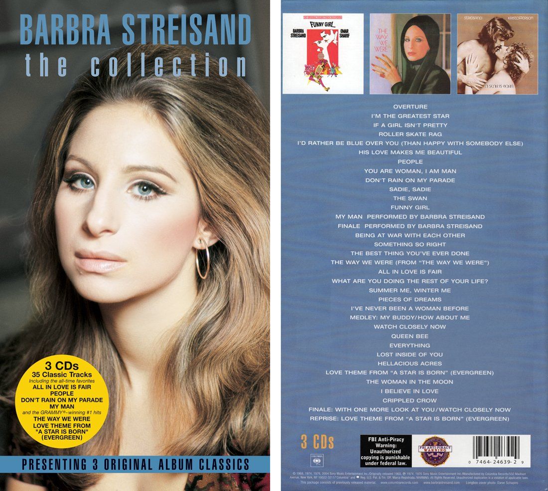 Long box, front and back covers, of Barbra Streisand: The Collection