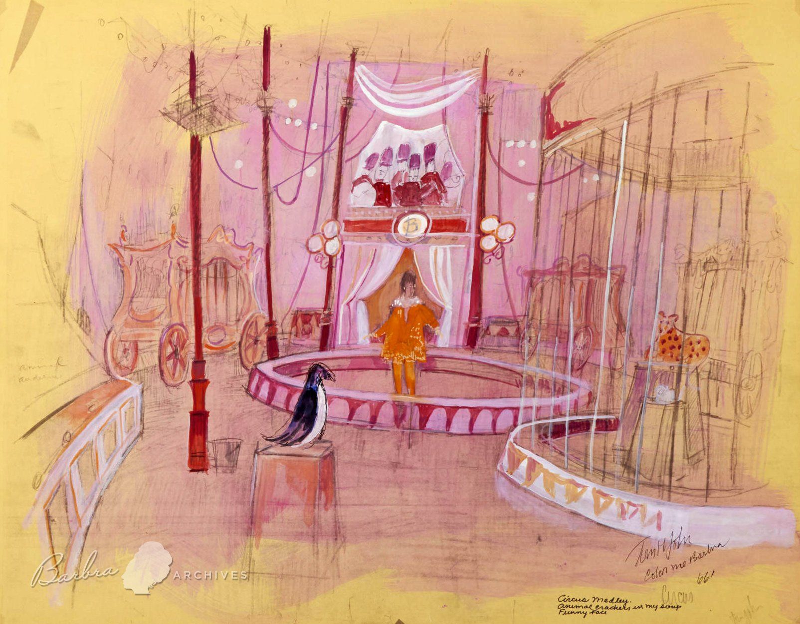 Tom John's drawing of the circus set.