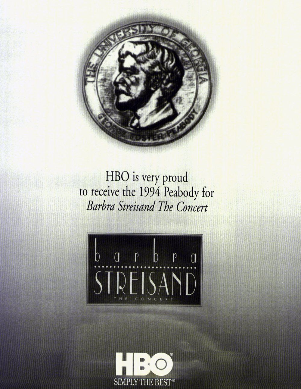 HBO congratulations ad for the 1994 Peabody Award.